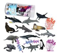 JOKFEICE 12Pcs Mini Ocean Animal Figures - Realistic Sea Creatures, Underwater Educational Toys, Cupcake Toppers, Easter Fillers, Aquarium Decor