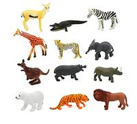 JOKFEICE Animal Figures 12 pcs 4 Inches Plastic Wild Forest Animal Toys Science Project, Learning Educational Toys, Birthday Gift, Cake Topper For Kids Toddlers