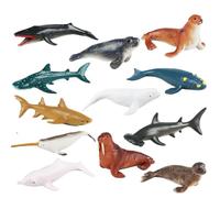 JOKFEICE Animal Figures 12pcs Realistic Marine Animals Figurines Includes Whale, Manatee, Seal etc. Science Project, Learning Educational Toys, Birthday Gift for Kids