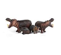 JOKFEICE Animal Figures 4 pcs Hippo Family Animal Toys Science Project, Learning Educational Toys, Birthday Gift, Cake Topper For Kids Toddlers