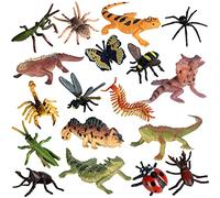 JOKFEICE Insect Bug Toy Figures, 18pcs Realistic Lizard Mosquito Spider Action Model for Toddler, Educational Learning Toys, Cake Topper, Birthday for Kids
