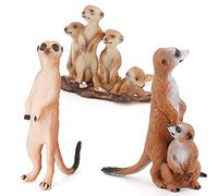 JOKFEICE Mongoose Family 3pcs Realistic Animal Figures Action Model Science Project, Learning Educational Toys, Birthday Gift, Cake Topper for Kids