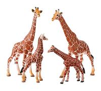 JOKFEICE Wild Animal Figures - 4pcs Realistic Giraffe Family Action Model - Early Educational Toy, Birthday Cupcake Topper Gift for Boys and Girls