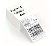 Jokolo 100 x 150 mm (4" x 6"), 500x2=1000 Fanfold Labels Premium Coated, Permanent Adhesive, Wide Wide Compatibility Zebra, Rollo,end More Label Printers (Pack of 2)