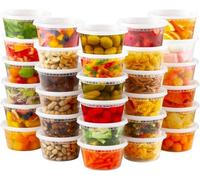 JOKOLO 10oz. (12cm X 5cm 1000 PCS) Containers with Air tight Lids, BPA Free, Reusable Plastic Food Container, Disposable Bowl Round, Safe for Freezer/Microwavable/Dishwasher (300 ML) (1000)