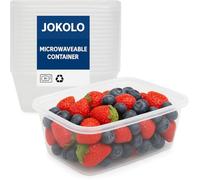 JOKOLO Ltd 30x500ml Plastic Microwave & Freezer Safe Food Containers with Lids- BPA-Free, Reusable,Takeaway Containers -Catering Grade Food Storage Boxes for Home&Business (Plastic 1000ML, 30)