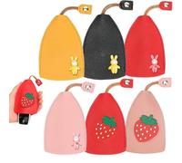 Jokresty 6PCS Car Key Case,Key Pouch Creative Pull-Out Cute Large-Capacity Car Key Case,Key Sleeve Leather for Holding 5-8 Keys,Not Easy To Fall Off