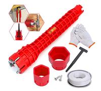 Jokresty Sink Faucet Installer Socket Wrench Kit,8 in 1 Sink Multi Water Pipe Wrench,Basin Wrench Sink Tap Spanner for Taps,Toilet Bowl/Bathroom/Sink/Kitchen Plumbing Repair Installation Tools