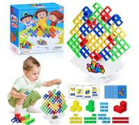 JOKSNK 64Pcs Tetra Tower Balance Game, Tower Balance Building Toy, Swing Stack High Child Balance Toy, Balancing Stacking Toys, Montessori Puzzle Assembly Bricks Gift for Kids Adults