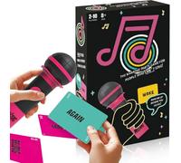 JOKSNK Mic Karaoke Party Game Official Grab the Mic - Families & Friends Karaoke Game, 8+ Year Olds, 2-10 Players - Board Game for Bad Singers with 250 Lyrics (125 Cards) for Hilarious Nights
