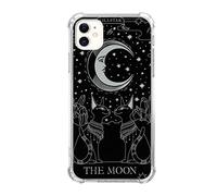 Joktruay The Moon Tarot Phone Case Compatible with iPhone 11, Black Cat and Moon Case for iPhone 11, Unique Trendy TPU Bumper Case for Men Women