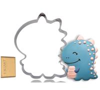JOKUMO Cute Kid Dinosaur Cookie Cutter 4” Large Kid Dino Cookie Cutter Mold - 18/0 Stainless Steel