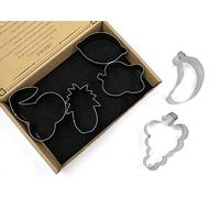 JOKUMO Fruit Cookie Cutters Set - 6PC High Grade 430 Stainless Steel -Apple, Banana, Cherry, Lemon, Grape, Pineapple