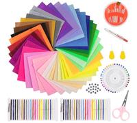 Jokureao 68 Pieces Felt Fabric Craft Felt Set, 40 Colours Felt Fabric, Craft Felt 20 x 15 cm, DIY Felt for Crafts for Children, Non-Woven Fabric Panels with Sewing Accessories, Craft Projects Gift