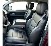 Jokuye 2PCS Custom Fit Faux Leather Front Seat Covers for Ford F150 XL/Standard Cab 2004-2008, 40/20/40 Split Bench with Center Armrest, Waterproof - Black
