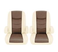 Jokuye 2Pcs RV Seat Covers for Captain Chair with Arm Rest Covers, Comfort-Fit Stretchable Design for Class A Motorhomes, Easy to Installation - Brown