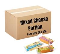 Jolafunbs Mixed Cheese Portions 50x20g Pack Bulk Buy Cheddar, Red Leicester & Double Gloucester Individually Wrapped for Christmas, Wine Pairing, Baking, Savoury Snacks, Lunch Boxes & Cheese Boards