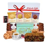 JOLAFUNBS Tea Hamper Gift Set - English Tea Tin with 40 Teabags, British Biscuits More - Christmas Hampers, Birthday Food Gifts for Mum, Women, Men (Tea Hamper 2)