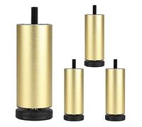 Jolan 4 Pcs Furniture Legs 6cm 8cm 10cm 12cm 15cm 20cm 25cm 30cm, Metal Legs, for Sofa, Bed, Desk, Chair, Adjustable Coffee Table Legs, Cabinet Legs, Interchangeable Feet,Gold-10cm/3.9in