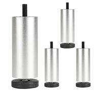 Jolan 4 Pcs Furniture Legs 6cm 8cm 10cm 12cm 15cm 20cm 25cm 30cm, Metal Legs, for Sofa, Bed, Desk, Chair, Adjustable Coffee Table Legs, Cabinet Legs, Interchangeable Feet,Silver-25cm/9.8in