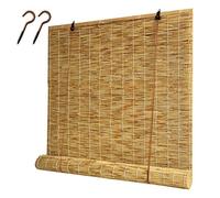 Jolan Bamboo Roller Blinds,Natural Reed Curtain,Filter Roll Up Shades,Outdoor/Indoor Use To Adjust The Light Roman Blinds,Can Be Customized,Reed Roll Up Blinds No Drilling,100x120cm/39.5x47in