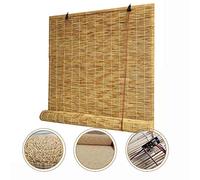 Jolan Hand-Woven Natural Reed Curtain,Retro Waterproof Bamboo Roller Blinds for Windows,Cover Roman Blinds Roll Up Shades,Custom-Made Straw Blinds,for Indoor/Outdoor/Balcony,50x200cm/20x79in