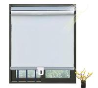 Jolan Retractable Sunshade Roller Blinds,Blackout Roller Shades for Windows,Temporary Blinds No Drilling,Thermal Insulated/Privacy Curtains,32-150cm Wide,for Balcony Bedroom,White-60×130cm(24 * 51in)