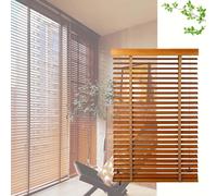 Jolan Solid Wood Blinds 60cm-120cm Wide, Venetian Blinds, Blackout/Heat Insulation, 50mm Slats, WH-100180(39 * 61in)