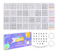 JOLCEEY 1610pcs Acrylic Letter Beads for Bracelet Making Kit,A-Z 7mm Bulk White Round Alphabet Beads Number Colorful Heart Stars Beads for Key Chains DIY Crafts Friendship Necklace Jewelry Making