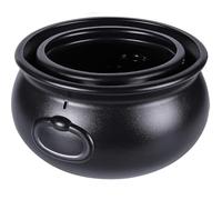 JOLCEEY 2pcs (12.6" and 7.4") Halloween Large Cauldron, Halloween Black Plastic Witch Cauldron Pot Candy Bucket Holder with Handle for Trick or Treat Halloween Party Decorations Supplies