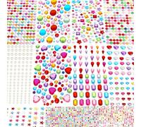 JOLCEEY 3034pcs Gem Stickers, Rhinestone Self Adhesive Gems, Stick on Gems Jewel Stickers Sticky Gems for DIY Crafts Gluing