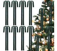 JOLCEEY 8pcs Velvet Bows for Christmas Tree, 15 x 24 Inch Large Christmas Tree Bows Vintage Velvet Ribbon Wreath Bows Ornaments for Christmas Indoor Party Garland Wreath Decorations (Green)