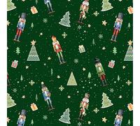 Jolee Christmas Green Toy Soldiers & Trees Nutcracker PVC Vinyl Tablecloth - Festive Square 140cm x 140cm, Durable & Easy-Clean Holiday Table Cover