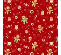 Jolee Christmas Red Gingerbread & Candy Cane PVC Vinyl Tablecloth - Festive Oval 140cm x 300cm, Durable & Easy-Clean Holiday Table Cover