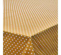 Jolee Cotton Fabric Patterned Tablecloth | Decorative Home Accessories For A Dining Table Or Kitchen Table Cloth | Cotton Tablecloths Rectangular & Square (Mustard Yellow Polka Dot, 134cm x 300cm)