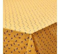 Jolee Cotton Fabric Patterned Tablecloth | Decorative Home Accessories For A Dining Table Or Kitchen Table Cloth | Cotton Tablecloths Rectangular & Square (Ochre Small Bees, 134cm x 150cm)