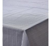 Jolee Cotton Fabric Patterned Tablecloth | Decorative Home Accessories For A Dining Table Or Kitchen Table Cloth | Cotton Tablecloths Rectangular & Square (Navy Blue Stripe, 134cm x 250cm)
