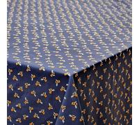 Jolee Cotton Fabric Patterned Tablecloth | Decorative Home Accessories For A Dining Table Or Kitchen Table Cloth | Cotton Tablecloths Rectangular & Square (Royal Blue Small Bees, 134cm x 134cm)