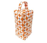 Jolee Fabric Door Stop Decorative Oilcloth Stopper for Indoor Outdoor Patio Kitchen Bedroom in Burnt Orange Scandi Marguerite - Filled 25cm/10in Tall