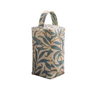 Jolee Fabric Door Stop Decorative Oilcloth Stopper for Indoor Outdoor Patio Kitchen Bedroom in Willow Bough Teal - Filled 25cm/10in Tall