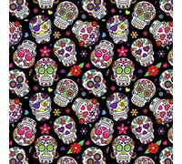 Jolee Fabrics 100% Cotton Crafting Fabric - Fat Quarter, by The Metre - Perfect for Face Masks, Cushions, Soft Furnishings, Light Upholstery (Day of The Dead Fabric, Fat Quarter (50cm x 70cm))