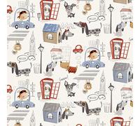 Jolee Fabrics Dogs Themed Wipe Clean PVC Vinyl and Oilcloth Table Cloth - Various Sizes and Designs - (Grey and Red British Woof Dogs PVC Vinyl, 140cm Diameter Round)