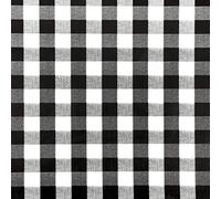 Jolee Fabrics Gingham Check Wipe Clean PVC Vinyl Tablecloth (Black and White Gingham Check, 100cm Diameter Round)