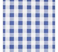 Jolee Fabrics Gingham Check Wipe Clean PVC Vinyl Tablecloth (Blue and White Gingham Check, 140cm Diameter Round)