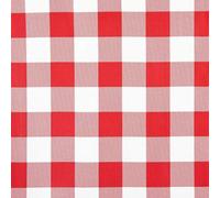 Jolee Fabrics Gingham Check Wipe Clean PVC Vinyl Tablecloth (Red and White Gingham Check, 120cm Diameter Round)