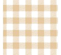 Jolee Fabrics Gingham Check Wipe Clean PVC Vinyl Tablecloth (Taupe/Beige and White Gingham Check, 140cm Diameter Round)