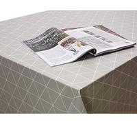 Jolee Fabrics Grey Wipe Clean PVC Vinyl and Oilcloth Table Cloth - (Grey Geometric Triangles PVC Vinyl, 140cm (55") Diameter Round)