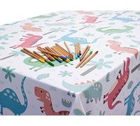 Jolee Fabrics Hygienic Kids Tablecloth - Wipe Clean PVC Vinyl Plastic Table Cover - Round, Square And Rectangle - Small To Large (Multi-Colour Kids Dinosaurs PVC Vinyl, 140cm x 250cm Rectangle)