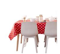 Jolee Fabrics Hygienic Kids Tablecloth - Wipe Clean PVC Vinyl Plastic Table Cover - Round, Square And Rectangle - Small To Large (Red and White Polka Dot, Round 140cm Diameter)