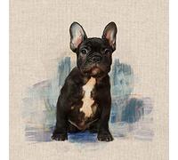 Jolee Fabrics Linen Fabric by The Metre Polycotton Cushion/Bag Panels | Animal Print, Cats, Dogs, Cow, French Bulldog | Perfect for Upholstery, Quilting Panels, Cushions, Bags (French Bulldog Panel)